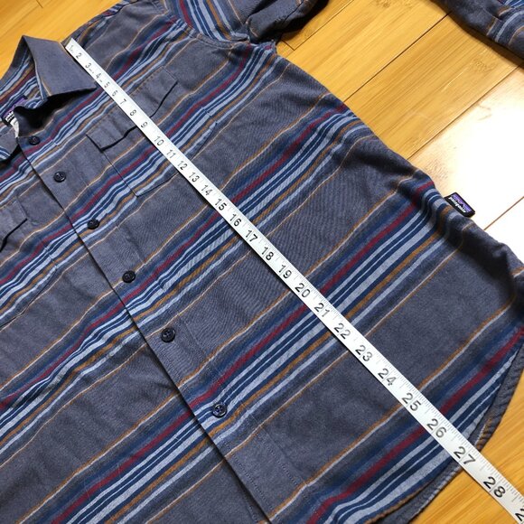 Mens Patagonia Button Down Casual Hiking Shirt Cotton Soft Fall Outdoor Stripes - Picture 5 of 8